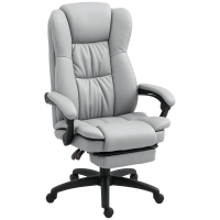 Vinsetto Verstelbare Draaistoel met Voetensteun, Hoofdsteun, Massagefunctie, Kunstleer, 68,5x68,5x113-121cm