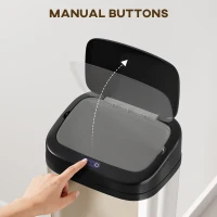 HOMCOM 50L Stainless Steel Sensor Bin - Silver Tone(m-5)