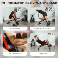 SPORTNOW Halterbank, multifunctionele trainingsbank, opvouwbare fitnessbank, belastbaar tot 300 kg, staal, zwart(m-4)