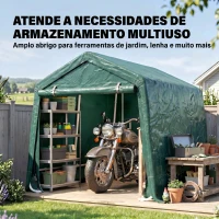 Outsunny Abrigo de Exterior para Ferramentas Bicicleta 2,4x2x2,02 m Abrigo de Armazenamento com 2 Portas  Anti-UV para Jardim Verde(m-7)