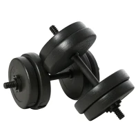 HOMCOM Set Manubri Palestra 20kg (4x2.5kg, 4x2kg) con 8 Dischi da 2kg, 2.5kg, Ø25mm, per Allenamento a Casa(m-1)