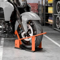 HOMCOM Motorstandaard voor 38,1-53,34 cm, 381-533,4 mm voorwiel, verstelbare wielklem 816,5 kg draagvermogen Oranje(m-2)