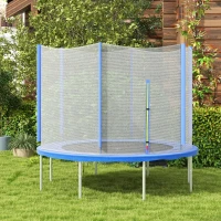 SPORTNOW Red de Seguridad para Cama Elástica Ø305 cm para Exterior de 6 Postes con Anti-UV y Puerta con Cremallera Azul y Negro(m-10)