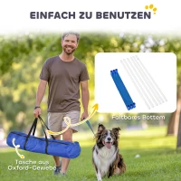 PawHut Agility Set Hunde 6-teiliges Agility-Ausrüstung für Hundetraining klappbar Steckhürdenset mit 6 Slalomstangen Tragetasche Trainingszubehör Koordinationstraining Agilityset für Spiele Training(m-5)