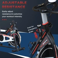 HOMCOM Exercise Bike, Indoor Cycling, with LCD Display, Heart Rate, Sensor - Black(m-5)