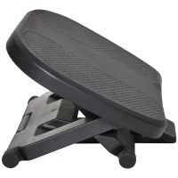 HOMCOM Reposapiés con Altura y Ángulo Ajustable Reposa Pies con Superficie de Masaje y Almohadillas Antideslizantes Negro(m-12)