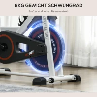 HOMCOM Heimtrainer, einstellbarer Widerstand, bis 120kg, Stahl, L103xB53xH100-114cm, Weiß/Schwarz(m-5)