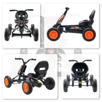 AIYAPLAY Kart a Pedais Go-Kart com Rodas PP Estrutura de Aço Carga 30 kg para Crianças 2-5 Anos 84x54x56 cm Preto(m-9)