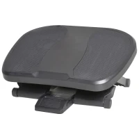HOMCOM Reposapiés con Altura y Ángulo Ajustable Reposa Pies con Superficie de Masaje y Almohadillas Antideslizantes Negro(m-1)