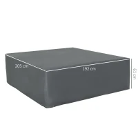 Outsunny 205x192cm Outdoor Garden Rattan Furniture Protective Cover Water UV Resistant Grey(m-3)