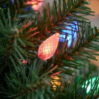 HOMCOM 60 cm Prelit Christmas Tree, 2 Packs Artificial Christmas Trees with 60 Colourful LED Lights, 130 Tips, Green(m-11)