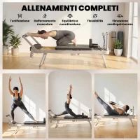 SPORTNOW Reformer Pilates Pieghevole per Casa con 2 Bande Elastiche(m-4)