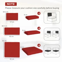 Outsunny Set of 14 Outdoor Cushion Covers - Red(m-3)