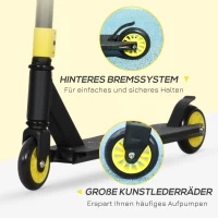HOMCOM Pro stuntscooter, step voor freestyle tricks, aluminium, metaal, kunstleer, voor kinderen en volwassenen, goud(m-5)