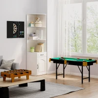 SPORTNOW Table de billard pliable hauteur réglable avec accessoires 2 queues, 16 boules, 2 craies, triangle, brosse, vert(m-9)