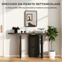 HOMCOM Specchio da Parete Rettangolare, Cornice in Metallo, 40.5x30 cm, per Soggiorno, Ingresso, Camera da Letto, Nero(m-4)