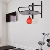 HOMCOM Set Boxe Pera Veloce con Piattaforma Installazione a Muro, Pompetta, Accessori Inclusi, 60 x 73 x 80 cm(m-10)