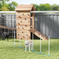 PawHut Agility Set Hunde 6-teiliges Agility-Ausrüstung für Hundetraining klappbar Steckhürdenset mit 6 Slalomstangen Tragetasche Trainingszubehör Koordinationstraining Agilityset für Spiele Training(m-8)