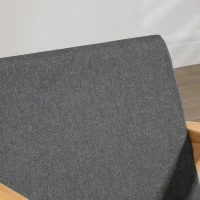 HOMCOM Set of 2 Accent Armchair, Living Room Chair, Wooden Upholstered Single Lounge Chair with Rubber Wood Legs and Padded Seat, Leisure Sofa Chair for Bedroom Office, Dark Grey(m-6)