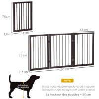 PawHut Barrière modulable pliable barrière de sécurité 160L x 76H cm MDF(m-3)