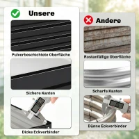 Outsunny Bedplantenbak met stalen kast grijs 120 x 120 x 30 cm(m-5)