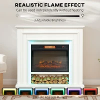 HOMCOM 4777 BTU Multicolour LED Electric Fireplace - White(m-4)