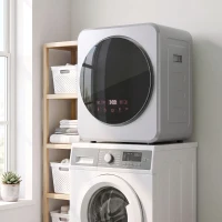 HOMCOM Vented Tumble Dryer, 4 kg Front Tumble Dryer with Stainless Steel Tub, 800W Compact Freestanding, Silver(m-8)