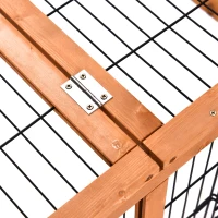 PawHut Wooden Rabbit Hutch Outdoor, Guinea Pig Hutch, Detachable Small Animal Cage with Openable Run & Roof Lockable Door Slide-out Tray 146 x 95 x 69cm(m-16)