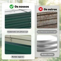 Outsunny Caixa de Plantio de Aço Galvanizado para Cultivar Plantas Flores Floreira Exterior Retangular com Fundo Aberto 120x60x30,5 cm Verde(m-6)