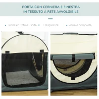 PawHut - Trasportino Cuccia da Trasporto per Cani Gatti e Animali Domestici 61x46x51cm Grigio(m-5)