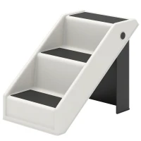 PawHut Escalier pour chien pliant à 3 marches antidérapantes escalier pour animaux en plastique 53 x 30,5 x 36,5 cm crème(m-16)