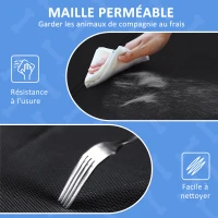 PawHut Lit surélevé pour chiens animaux de compagnie avec appui-tête tissu micro-perforé 91 x 69 x 29 cm noir(m-5)