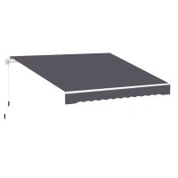Outsunny Telo di Ricambio per Tenda a Bracci Retrattile in Poliestere Anti UV da 3.6x3 m, Grigio(m-1)