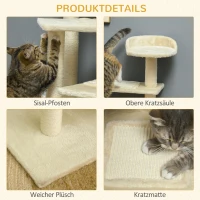 Krabpaal PawHut met sisalpalen, krabpaal voor katten, klimboom voor katten, kattenboom, lichtgrijs, 50 x 50 x 100 cm kattenkrabpaal sisalpalen kattenboom beige | Aosom.nl(m-6)
