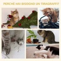 PawHut Albero Tiragraffi Robusto per Gatti con 5 Livelli, Cuccia, Casetta, Giochi e Corda Sisal, Beige, Max 30kg(m-5)