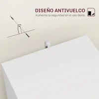 HOMCOM Archivador con Cerradura y 2 Cajones Barras Ajustables para Carpetas A4 y Carta Diseño Compacto 40x41,5x67,5 cm Blanco(m-7)