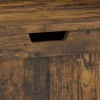 HOMCOM Opbergkist met veiligheidsscharnier, houten kist met greepuitsparing voor woonkamer en hal, rustiek bruin(m-12)