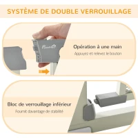 PawHut Lot de 2 barrières de sécurité pour animaux domestique avec fermeture automatique double verrouillage largeur 75-103 cm(m-4)