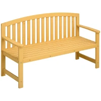 Outsunny 2-zits tuinbank hout, weerbestendige zitbank, tuinmeubel met rugleuning, 240 kg draagbaar 140 x 50 x 85 cm, Orange(m-11)