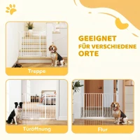 PawHut Hondenafzetting, Klemmontage, Verstelbare Lengte, Staal/ABS, 75-115 x 76 cm, Wit(m-7)