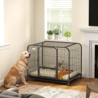 PawHut Heavy Duty Dog Crate,109 x 72 x 85 cm, Large Dog Cage for Small to Large Breeds(m-10)
