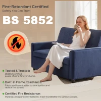 HOMCOM 2 Seater Sofa Bed, 3-in-1 Convertible Pull Out Sleeper Sofa with Click-Clack Adjustable Backrest, Dark Blue(m-7)