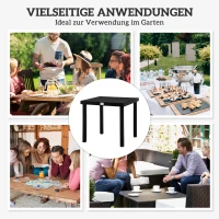 Outsunny tuintafel voor 4 personen, aluminium 80cm x 80cm x 74cm(m-6)