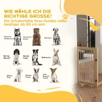 PawHut Hondenhek, vrijstaand, opvouwbaar, deur & voeten, houten frame, 220x36x91cm(m-8)