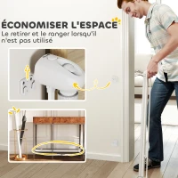 PawHut Barrière rétractable pour chien largeur 149 cm verrouillage automatique - blanc(m-6)