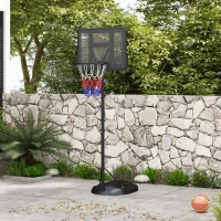 SPORTNOW Tabela de Basquetebol com Altura Ajustável 216-277 cm Aro de Basquetebol para Exterior com Rodas e Base Recarregável Preto(m-10)