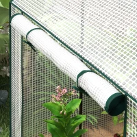 Outsunny Green House, Mini Greenhouse with 2 Roll-up Doors, Vent Holes and Reinforced Cover, 100 x 80 x 150cm(m-9)