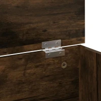HOMCOM 100L Home Storage Box, with Safety Hinge - Rustic Brown Wood-Effect(m-11)