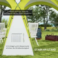 Outsunny Event Shelter 3,5 x 3,5m Paviljoen met Verlichtingshaak Waterafstotend Winterbestendig Tuinpaviljoen Groen(m-7)