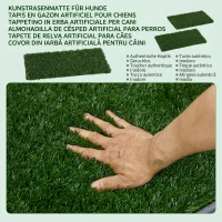 PawHut Toaletă pentru Câini cu Gazon Artificial, Iarbă de Schimb și Tavă Inferioară, 67x41cm(m-4)